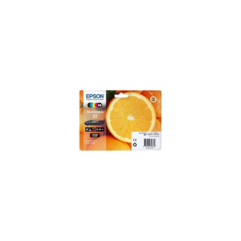 EPSON MULTIPACK NERO / CIANO / MAGENTA / GIALLO C13T33374010 T3337 5 CARTUCCE D\'INCHIOSTRO ORIGINALE EPSON MULTIPACK NERO / CIANO / MAGENTA / GIALLO C13T33374010 T3337 5 CARTUCCE D\'INCHIOSTRO ORIGINALE