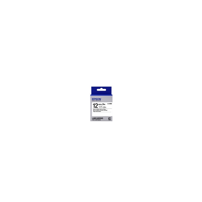 EPSON NASTRO NERO SU BIANCO C53S654021 LK-4WBN 12 MM X 9 M ORIGINALE EPSON NASTRO NERO SU BIANCO C53S654021 LK-4WBN 12 MM X 9 M ORIGINALE