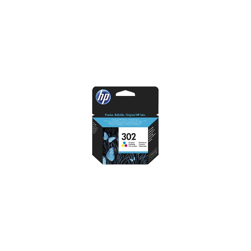 HP CARTUCCIA D\'INCHIOSTRO DIFFERENTI COLORI F6U65AE 302 165 COPIE ORIGINALE