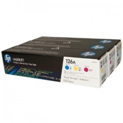 HP MULTIPACK CIANO / MAGENTA / GIALLO CF341A 126A 3 TONER 126A: C+M+Y ORIGINALE