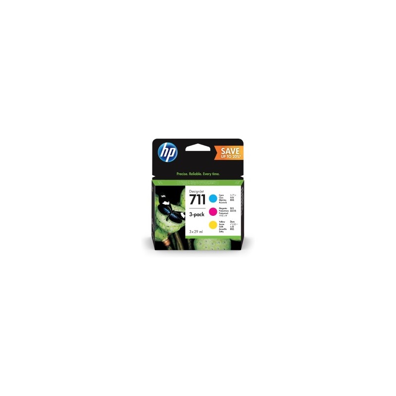 HP MULTIPACK CIANO / MAGENTA / GIALLO P2V32A 711 ORIGINALE