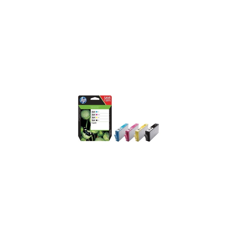 HP MULTIPACK NERO / CIANO / MAGENTA / GIALLO N9J73AE 364 4X INCHIOSTRO HP 364: BK + C + M ORIGINALE HP MULTIPACK NERO / CIANO / MAGENTA / GIALLO N9J73AE 364 4X INCHIOSTRO HP 364: BK + C + M ORIGINALE