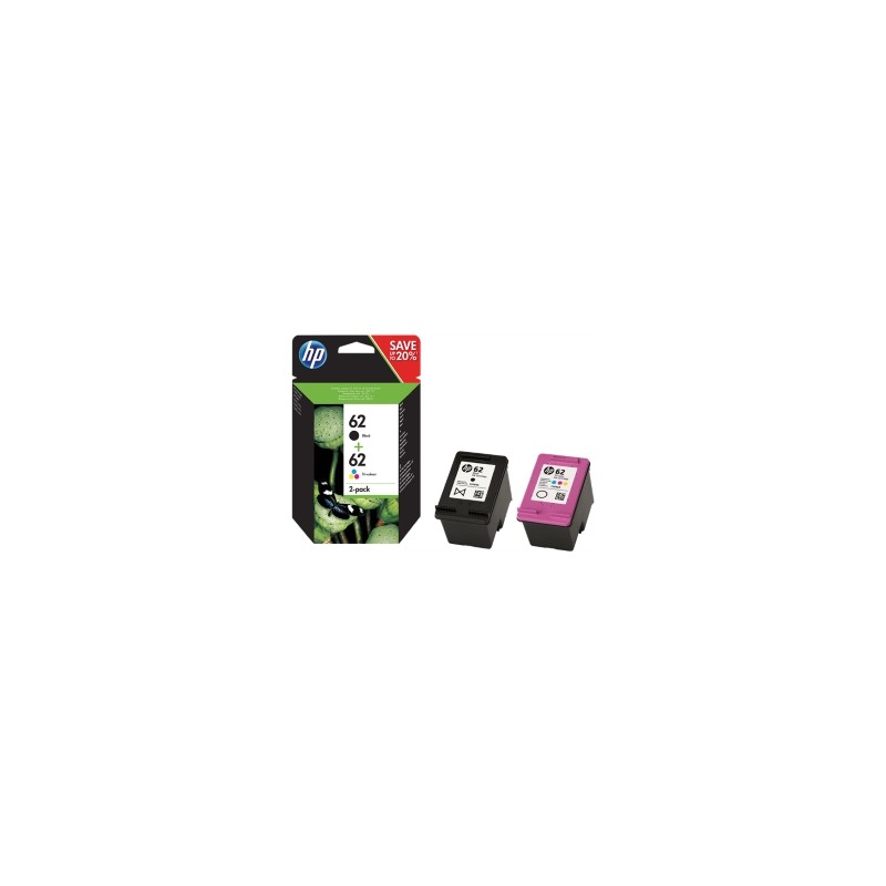 HP MULTIPACK NERO / DIFFERENTI COLORI N9J71AE 62 2X INCHIOSTRO HP 62: 1X C2P04AE + 1X C2P0 ORIGINALE HP MULTIPACK NERO / DIFFERENTI COLORI N9J71AE 62 2X INCHIOSTRO HP 62: 1X C2P04AE + 1X C2P0 ORIGINALE