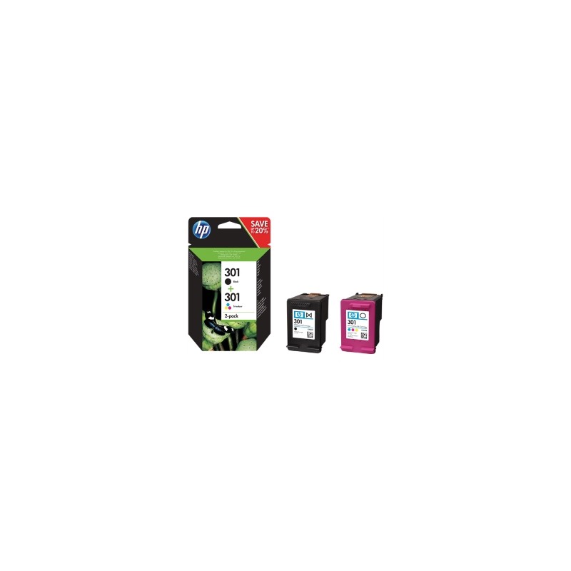 HP MULTIPACK NERO / DIFFERENTI COLORI N9J72AE 301 2X INCHIOSTRO HP 301: 1X CH561EE + 1X CH ORIGINALE HP MULTIPACK NERO / DIFFERENTI COLORI N9J72AE 301 2X INCHIOSTRO HP 301: 1X CH561EE + 1X CH ORIGINALE