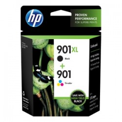 HP MULTIPACK NERO / DIFFERENTI COLORI SD519AE 901XL / 901 2X TINTE: 1X CC654AE (901 XL) +  ORIGINALE