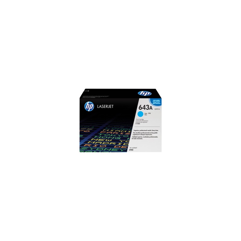 HP TONER CIANO Q5951A 643A 10000 COPIE ORIGINALE HP TONER CIANO Q5951A 643A 10000 COPIE ORIGINALE