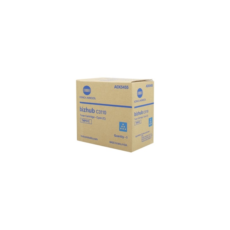 KONICA MINOLTA TONER CIANO A0X5455 TNP51C 5000 COPIE ORIGINALE KONICA MINOLTA TONER CIANO A0X5455 TNP51C 5000 COPIE ORIGINALE