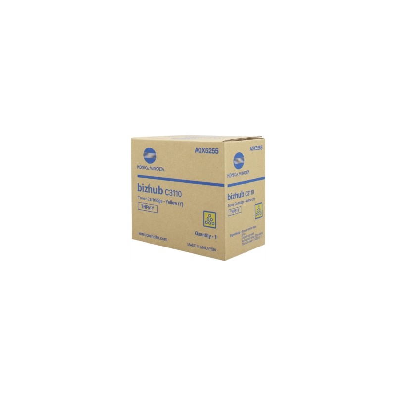 KONICA MINOLTA TONER GIALLO A0X5255 TNP51Y 5000 COPIE ORIGINALE KONICA MINOLTA TONER GIALLO A0X5255 TNP51Y 5000 COPIE ORIGINALE