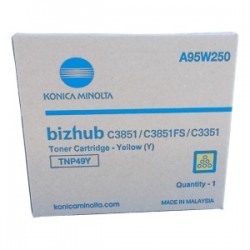 KONICA MINOLTA TONER GIALLO A95W250 TNP49Y 12000 COPIE ORIGINALE