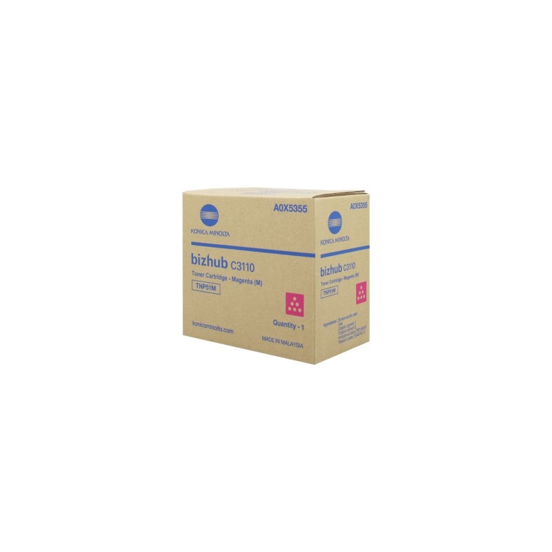 KONICA MINOLTA TONER MAGENTA A0X5355 TNP51M 5000 COPIE ORIGINALE KONICA MINOLTA TONER MAGENTA A0X5355 TNP51M 5000 COPIE ORIGINALE