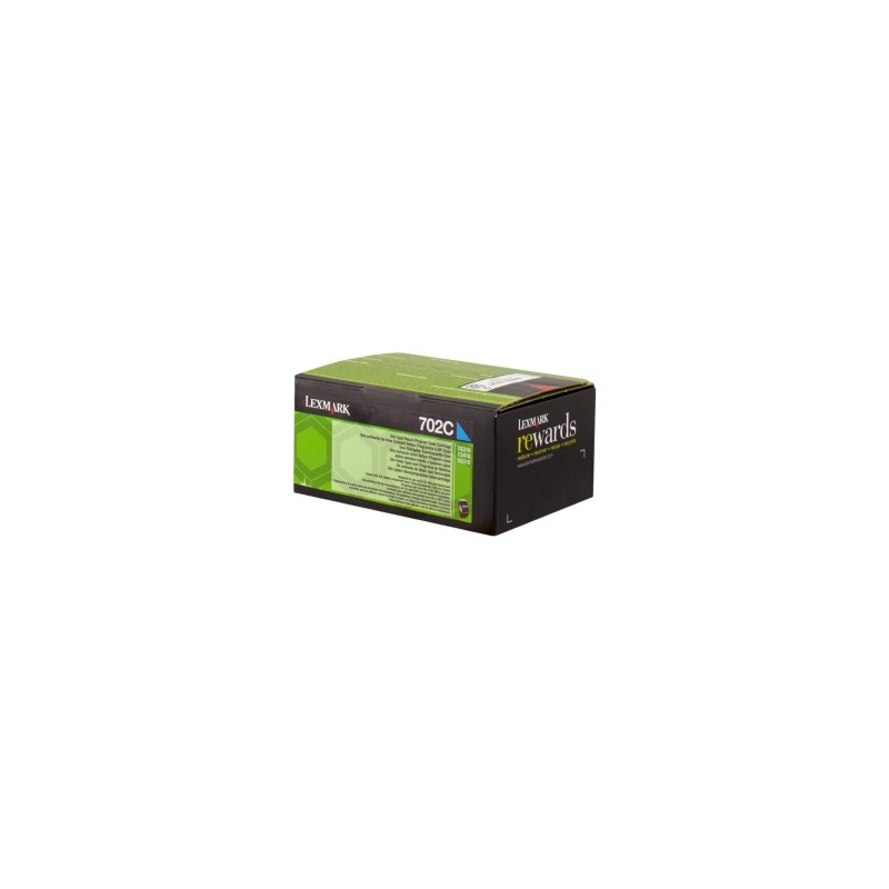 LEXMARK TONER CIANO 702C 70C20C0 1000 COPIE CARTUCCIA DI STAMPA RIUTILIZZABILE ORIGINALE