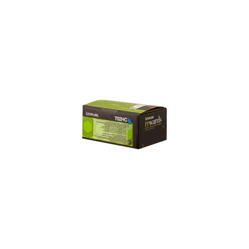 LEXMARK TONER CIANO 702HC 70C2HC0 3000 COPIE CARTUCCIA DI STAMPA RIUTILIZZABILE ORIGINALE