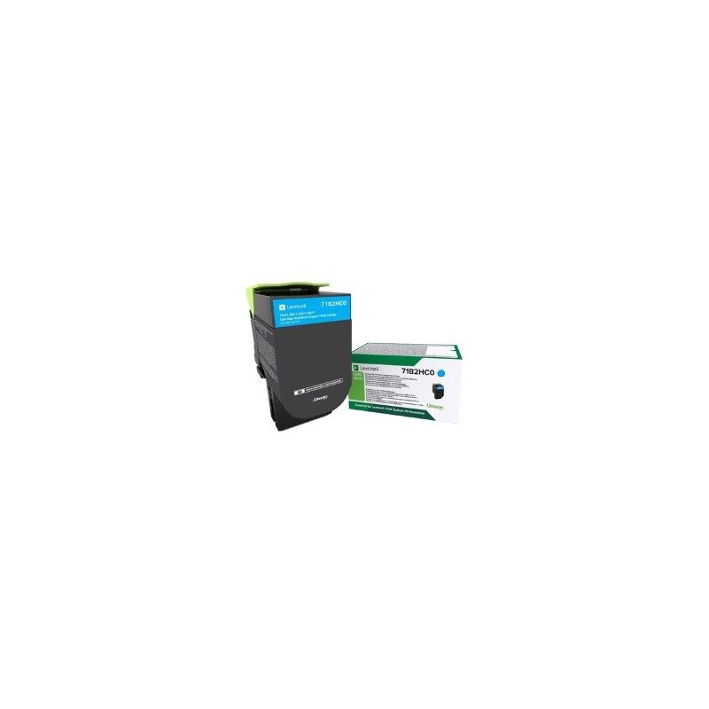 LEXMARK TONER CIANO 71B2HC0 3500 COPIE ORIGINALE