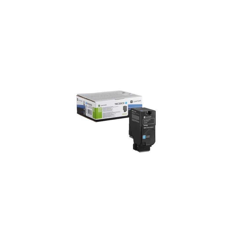 LEXMARK TONER CIANO 74C20C0 3000 COPIE ORIGINALE