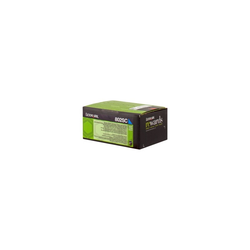 LEXMARK TONER CIANO 802SC 80C2SC0 2000 COPIE CARTUCCIA DI STAMPA RIUTILIZZABILE ORIGINALE