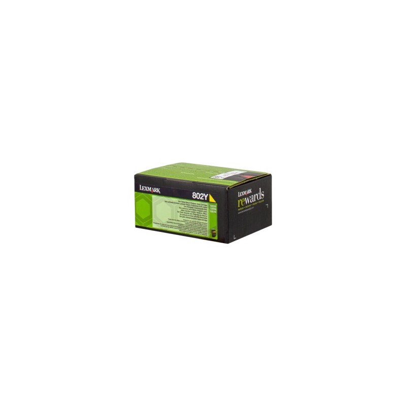 LEXMARK TONER GIALLO 802Y 80C20Y0 1000 COPIE CARTUCCIA DI STAMPA RIUTILIZZABILE ORIGINALE