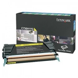 LEXMARK TONER GIALLO C736H1YG 10000 COPIE CARTUCCIA DI STAMPA RIUTILIZZABILE ORIGINALE