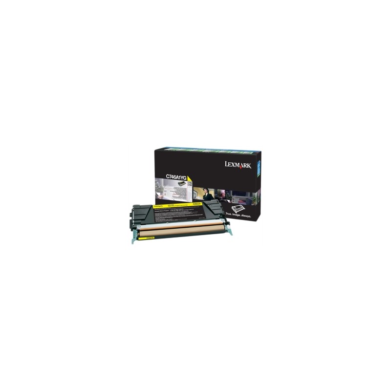 LEXMARK TONER GIALLO C746A1YG C746 7000 COPIE CARTUCCIA DI STAMPA RIUTILIZZABILE ORIGINALE