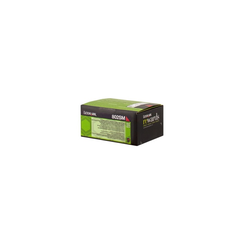 LEXMARK TONER MAGENTA 802SM 80C2SM0 2000 COPIE CARTUCCIA DI STAMPA RIUTILIZZABILE ORIGINALE