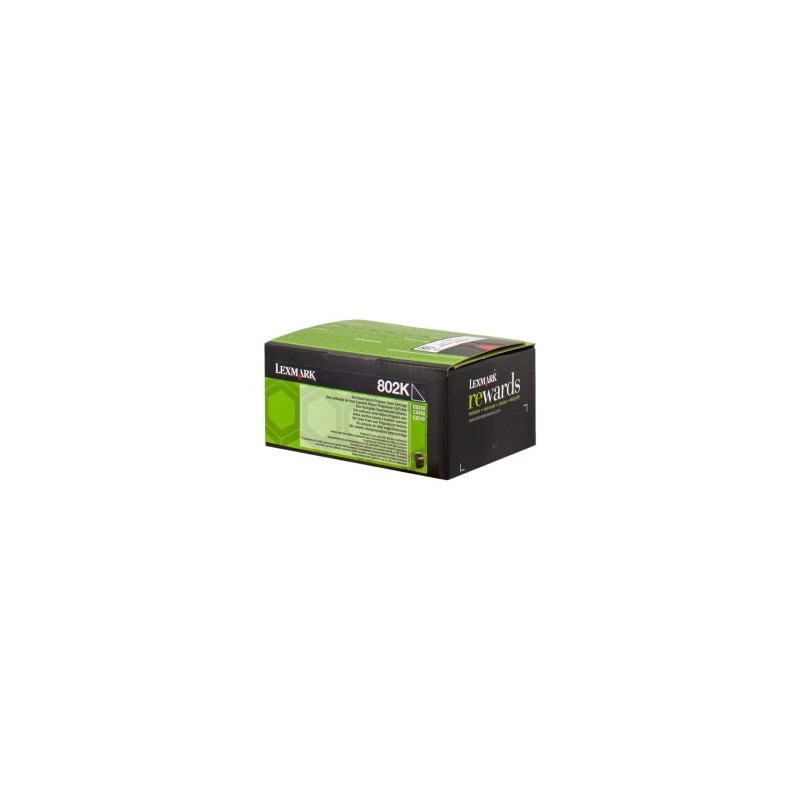 LEXMARK TONER NERO 802K 80C20K0 1000 COPIE CARTUCCIA DI STAMPA RIUTILIZZABILE ORIGINALE