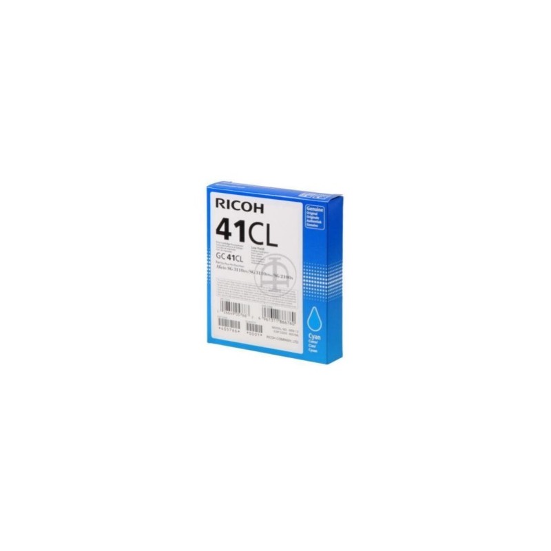 RICOH CARTUCCIA GELO CIANO GC41CL 405766 600 COPIE ORIGINALE RICOH CARTUCCIA GELO CIANO GC41CL 405766 600 COPIE ORIGINALE