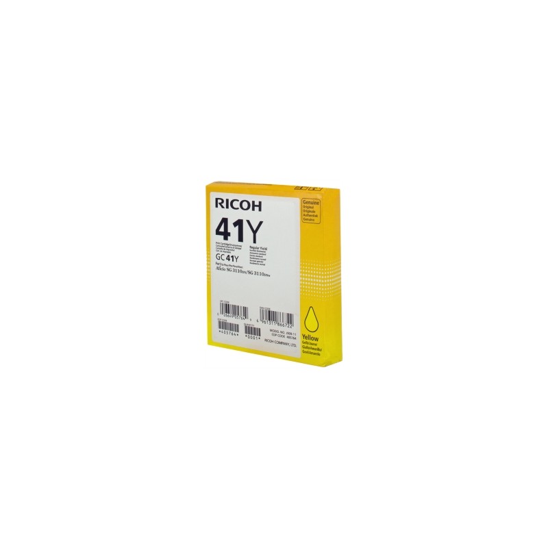 RICOH CARTUCCIA GELO GIALLO GC41YHC 405764 2200 COPIE ORIGINALE RICOH CARTUCCIA GELO GIALLO GC41YHC 405764 2200 COPIE ORIGINALE