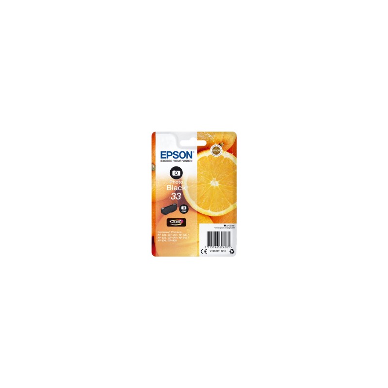 EPSON CARTUCCIA D\'INCHIOSTRO NERO (FOTO) C13T33414012 T3341 4,5ML PER CIRCA 200 FOTO ORIGINALE EPSON CARTUCCIA D\'INCHIOSTRO NERO (FOTO) C13T33414012 T3341 4,5ML PER CIRCA 200 FOTO ORIGINALE