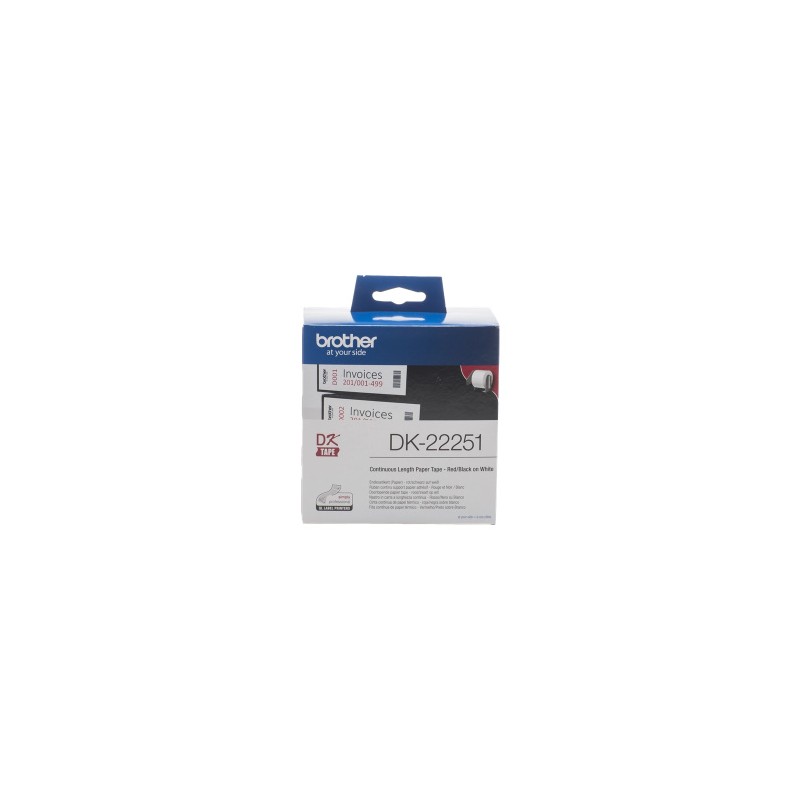 BROTHER ETICHETTE NERO / BLU / BIANCO DK-22251 ORIGINALE BROTHER ETICHETTE NERO / BLU / BIANCO DK-22251 ORIGINALE