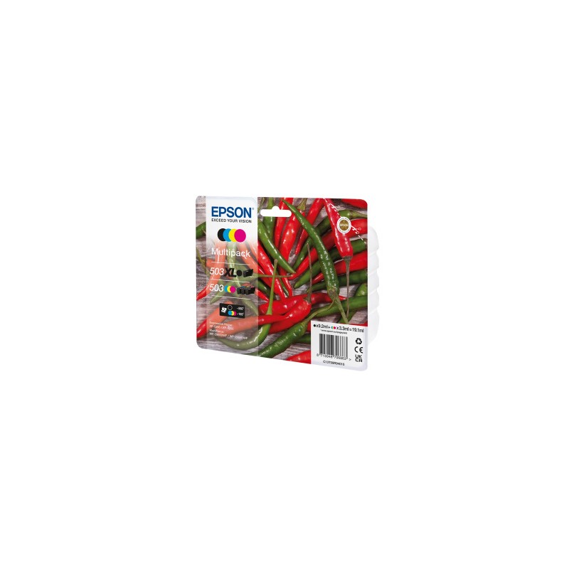 EPSON MULTIPACK NERO / CIANO / MAGENTA / GIALLO C13T09R94010 503 XL/503 1045 COPIE 6,4ML ORIGINALE EPSON MULTIPACK NERO / CIANO / MAGENTA / GIALLO C13T09R94010 503 XL/503 1045 COPIE 6,4ML ORIGINALE