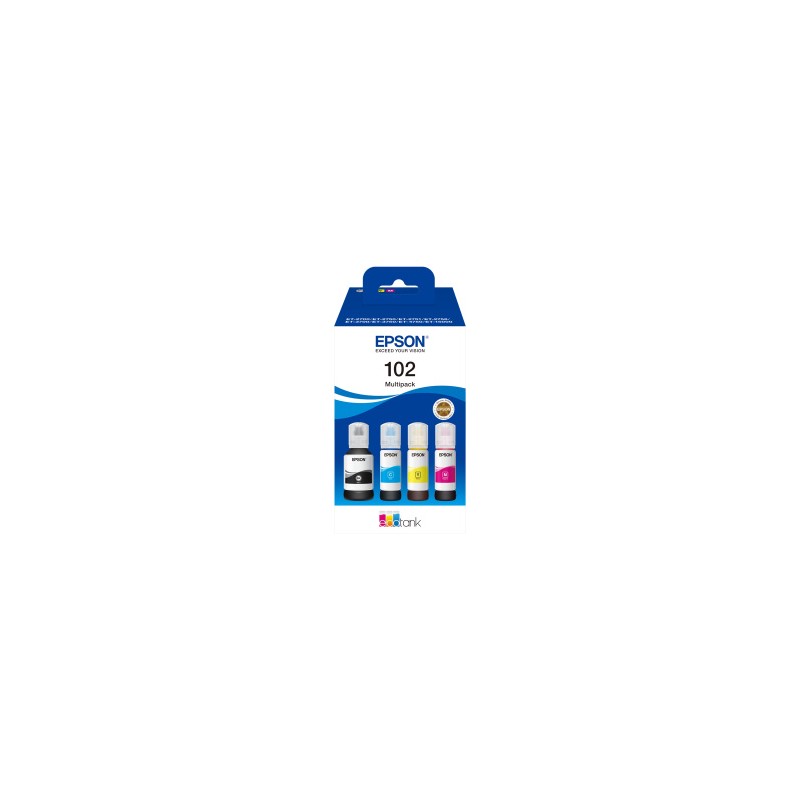 EPSON MULTIPACK NERO / CIANO / MAGENTA / GIALLO C13T03R640 102 70ML 102 ECOTANK 4-COLOUR M ORIGINALE