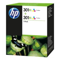 HP MULTIPACK DIFFERENTI COLORI D8J46AE 301 XL 2 X HP 301 XL COLORE ORIGINALE