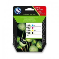 HP MULTIPACK NERO / CIANO / MAGENTA / GIALLO X4E14AE MCVP 934XL/935XL ORIGINALE