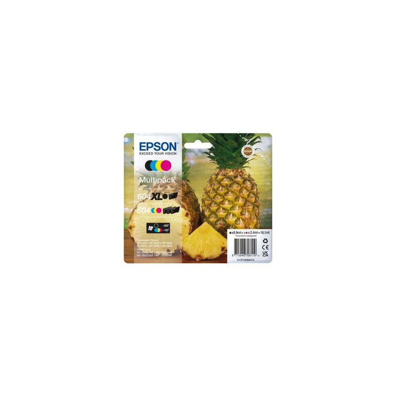 EPSON MULTIPACK NERO / CIANO / MAGENTA / GIALLO C13T10H94010 604 XL BLACK/STD. CMY 890 COP ORIGINALE EPSON MULTIPACK NERO / CIANO / MAGENTA / GIALLO C13T10H94010 604 XL BLACK/STD. CMY 890 COP ORIGINALE