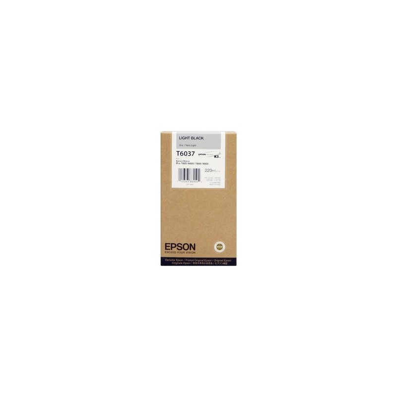 EPSON CARTUCCIA D\'INCHIOSTRO LIGHTBLACK C13T603700 T6037 220ML ORIGINALE EPSON CARTUCCIA D\'INCHIOSTRO LIGHTBLACK C13T603700 T6037 220ML ORIGINALE