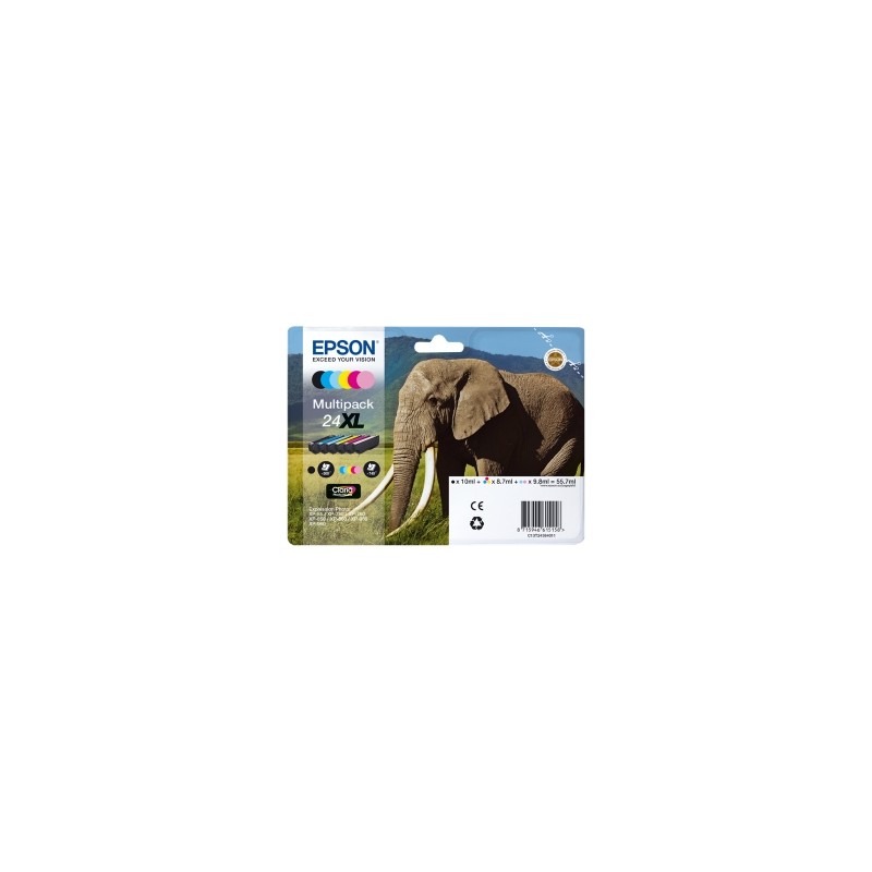 EPSON MULTIPACK NERO / CIANO / MAGENTA / GIALLO / / C13T24384010 T2438 6 CARTUCCE D\'INCHIOSTRO: T2431-T2436 EPSON MULTIPACK NERO / CIANO / MAGENTA / GIALLO / / C13T24384010 T2438 6 CARTUCCE D\'INCHIOSTRO: T2431-T2436