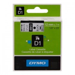 DYMO NASTRO NERO SU BIANCO S0720530 45013 12MM X 7M, STANDARD-D1-RUOLO ORIGINALE