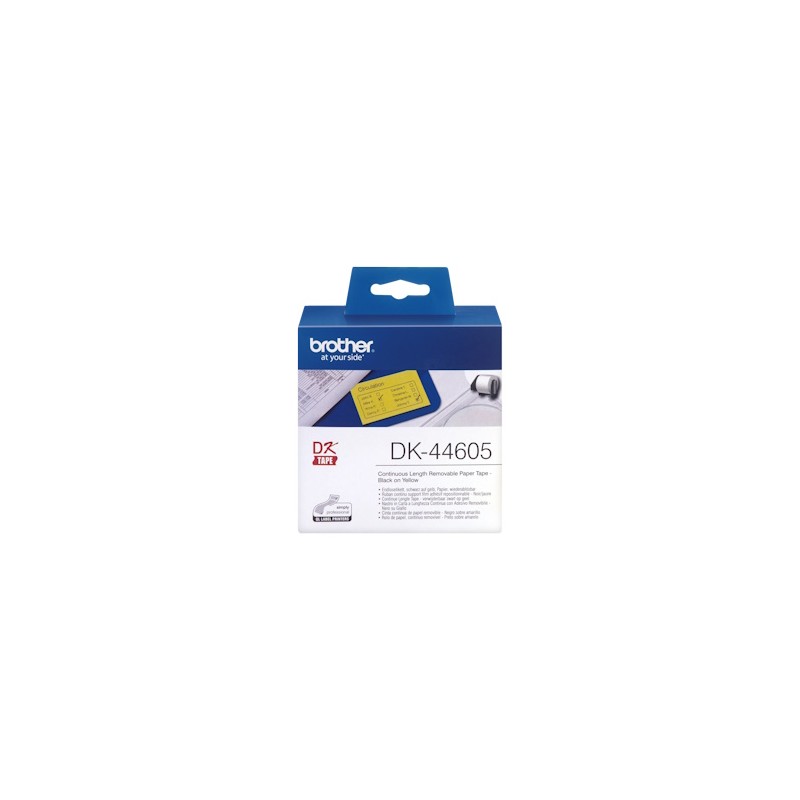 Brother Etichette Nero Su Giallo Dk-44605 Originale Brother Etichette Nero Su Giallo Dk-44605 Originale