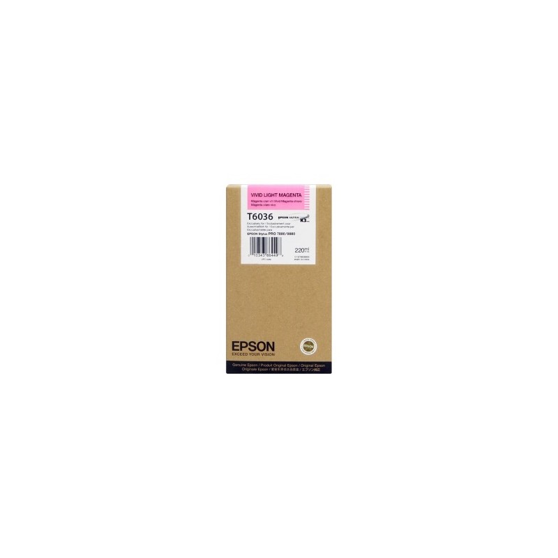 Epson Cartuccia D\'Inchiostro Magenta (Chiaro) C13T603600 T6036 220Ml Originale Epson Cartuccia D\'Inchiostro Magenta (Chiaro) C13T603600 T6036 220Ml Originale