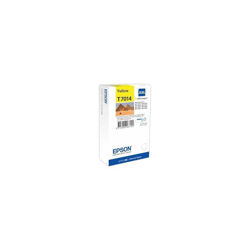 Epson Cartuccia D\'Inchiostro Giallo C13T70144010 T7014 Xxl 3400 Copie Xxl Originale Epson Cartuccia D\'Inchiostro Giallo C13T70144010 T7014 Xxl 3400 Copie Xxl Originale