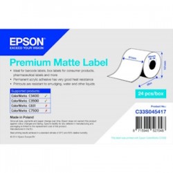 Epson Etichette C33S045417 S045417 Carta Normale, Opaco Politenato, 51Mm X 35M, Ve1 Originale