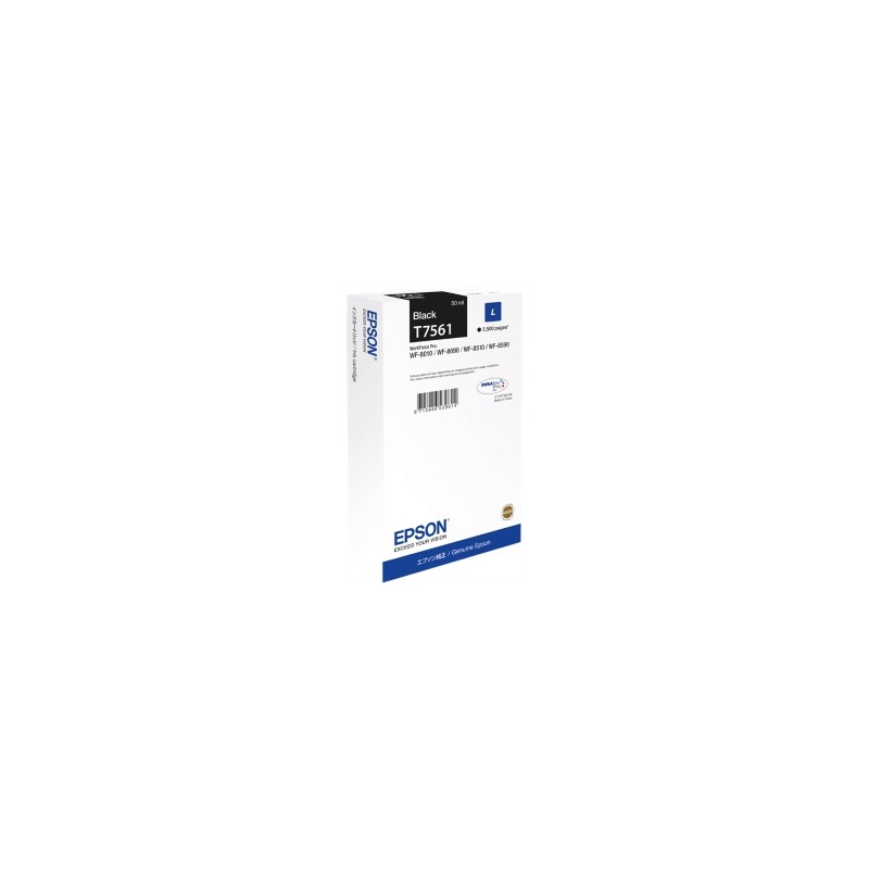 Epson Cartuccia D\'Inchiostro Nero C13T75614N T7561 2500 Copie 50Ml Originale Epson Cartuccia D\'Inchiostro Nero C13T75614N T7561 2500 Copie 50Ml Originale