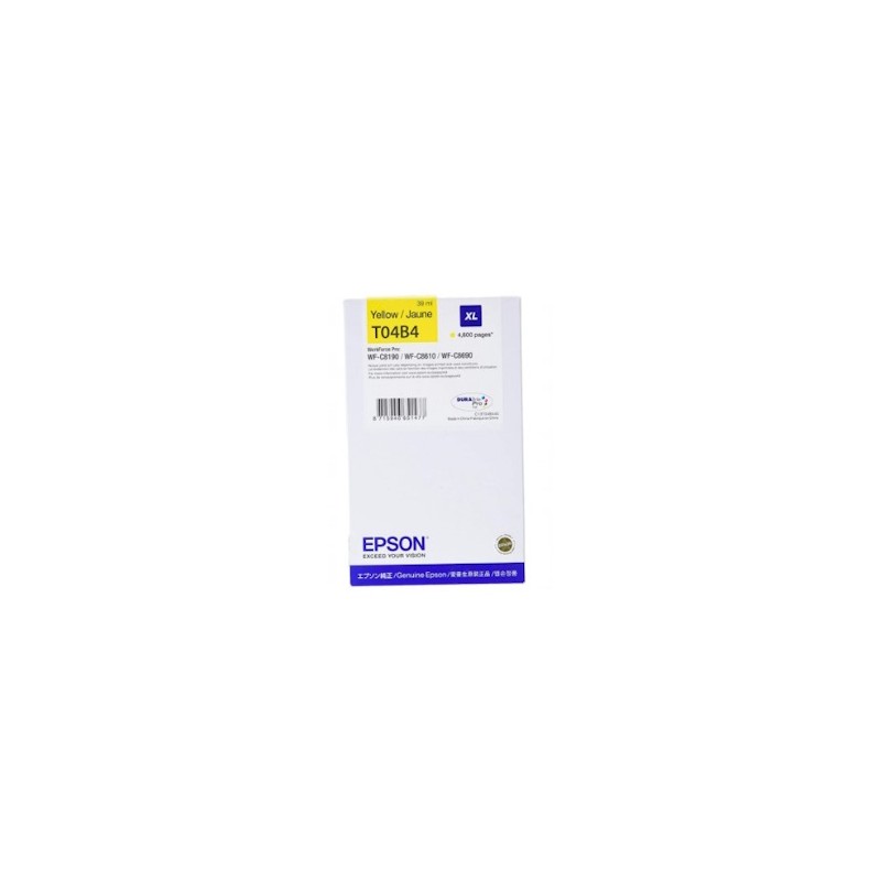 Epson Cartuccia D\'Inchiostro Giallo C13T04B44N T04B4 4600 Copie 39Ml Originale Epson Cartuccia D\'Inchiostro Giallo C13T04B44N T04B4 4600 Copie 39Ml Originale