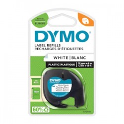 Dymo Nastro Nero Su Bianco S0721660 91221 Letratag Banda Di Materiale Sintentico, 12Mm X 4 Originale