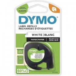 Dymo Nastro Nero Su Bianco S0721520 Letratag Letratag Banda Di Carta, 12Mm X 4M Originale
