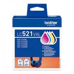Brother Multipack Nero / Ciano / Magenta / Giallo Lc521Val Lc521Val 2000 Copie Originale
