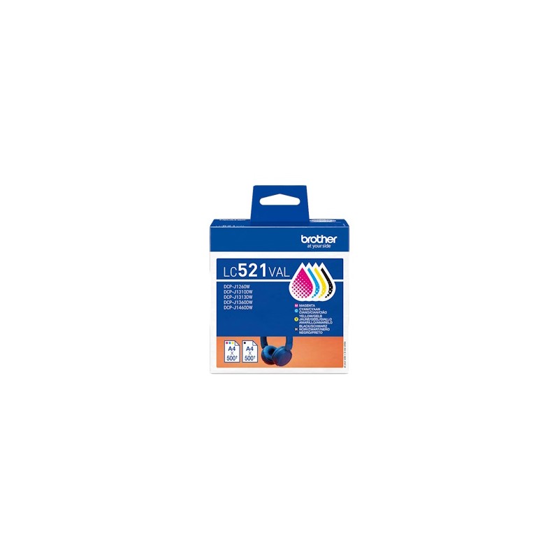 Brother Multipack Nero / Ciano / Magenta / Giallo Lc521Val Lc521Val 2000 Copie Originale