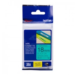 Brother Nastro Nero Su Verde Tze-741 Tz-741 18 Mm X 8 M, Laminato Originale