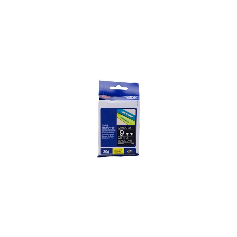 Brother Nastro Bianco Su Nero Tze-325 Tz-325 9 Mm X 8 M, Laminato Originale
