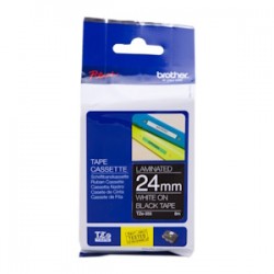 Brother Nastro Bianco Su Nero Tze-355 Tz-355 24 Mm X 8 M, Laminato Originale
