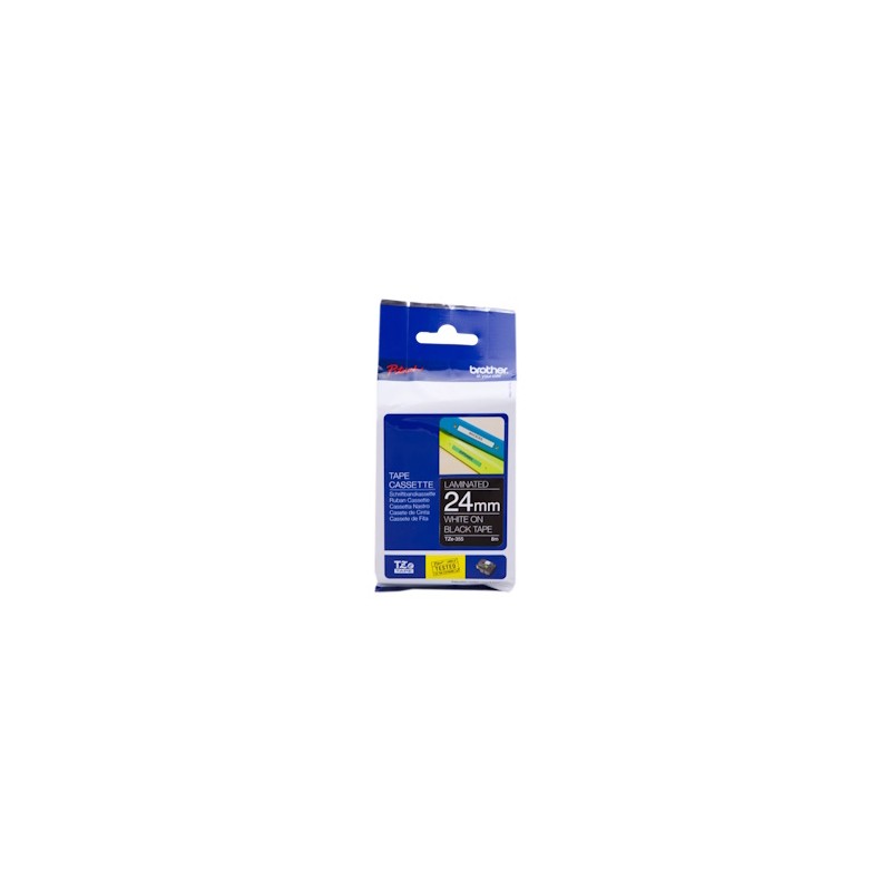 Brother Nastro Bianco Su Nero Tze-355 Tz-355 24 Mm X 8 M, Laminato Originale